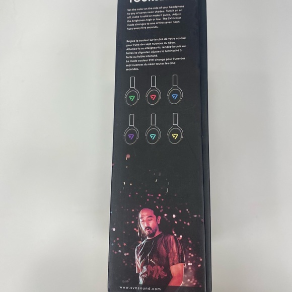 SVN Sound by Steve Aoki Color Changing Neon 100 Bluetooth Headphones - Picture 3 of 10